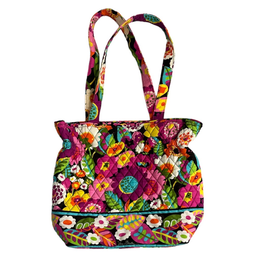 🆕 NWOT Vera Bradley Laura Tote Shoulder Bag in Va Va Bloom Bright Floral